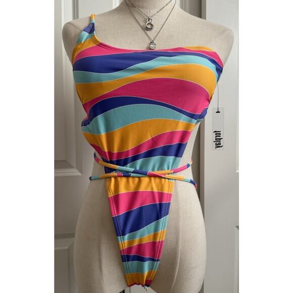 Forplay Other - Forplay Raised In Hollywood Sexy Strapped One piece SwimSuit Sz Small NWT New